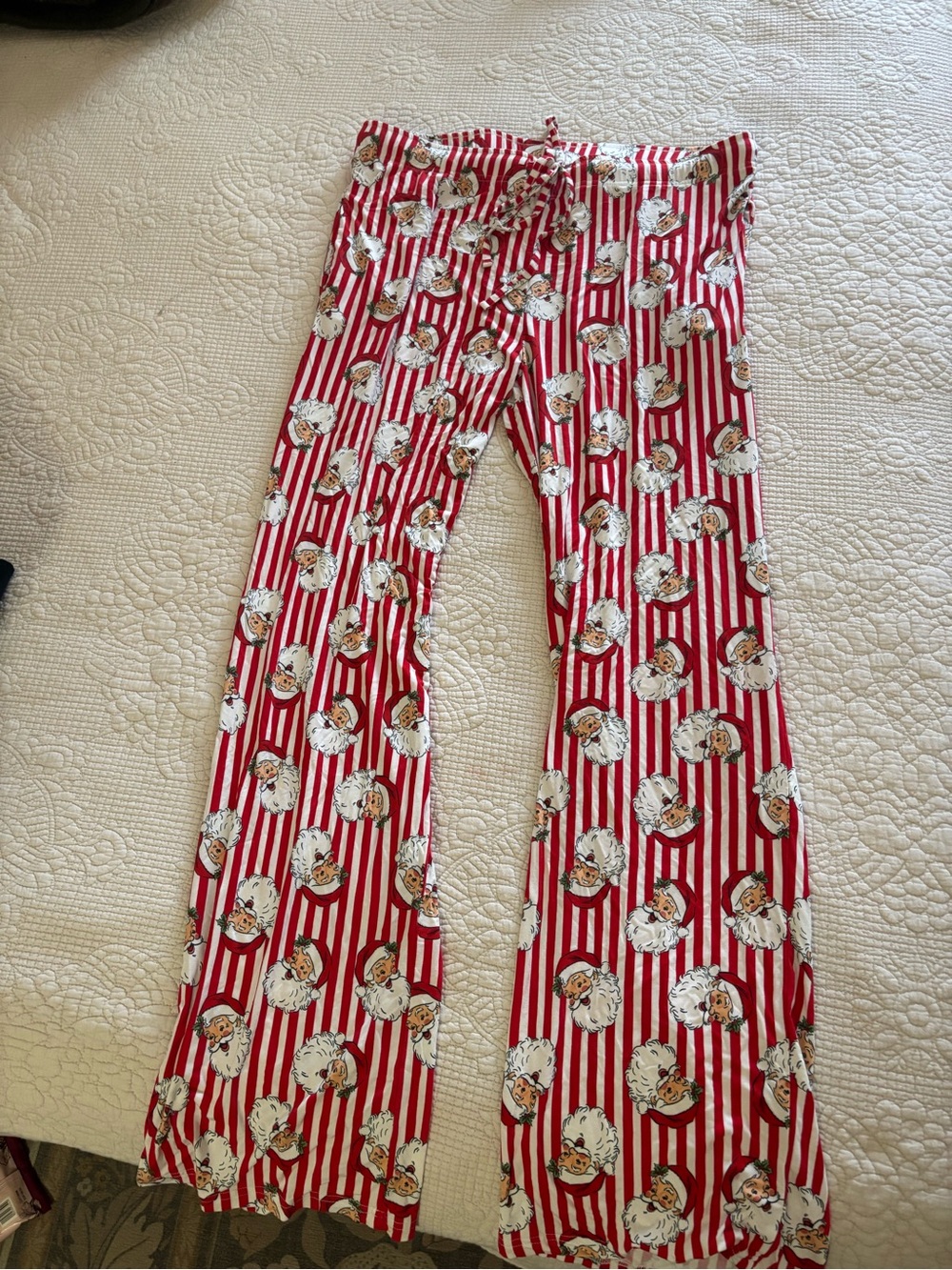 Festive Red & White Santa Stripe Pajama Pants